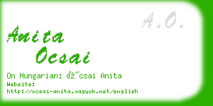 anita ocsai business card